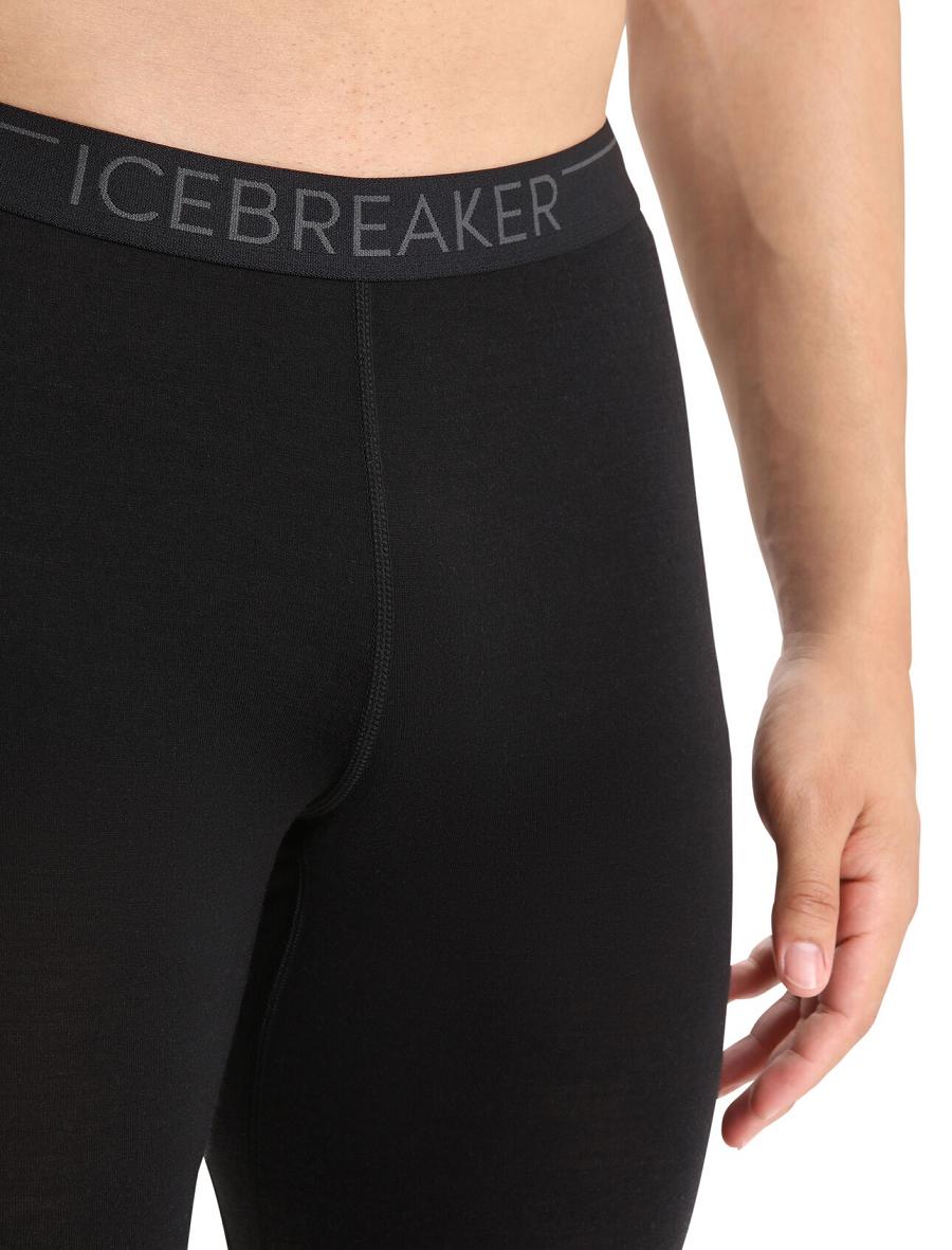 Base Layers Icebreaker BodyfitZone™ Merino 150 Zone Thermal Leggings Męskie Czarne | PL 1548WNBY